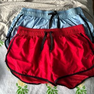 2 pack- Red and Blue running shorts- Medium